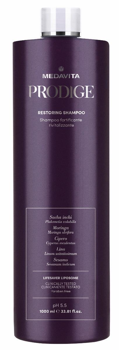 RESTORING SHAMPOO 1000 ml POSILUJÍCÍ REVITALIZAČNÍ ŠAMPON 1000 ml ph 5.5 Zpevňující a revitalizační šampón pro ochranu vlasového vlákna.