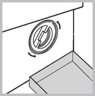 Čištění dávkovače pracích prostředků Péče o buben Za účelem vytažení dávkovače stiskněte páčku (1) a táhněte ji směrem ven (2) (viz obrázek).
