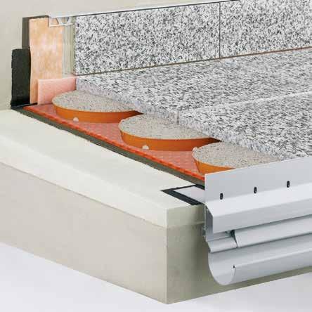 Konstrukční systémy pro balkony a terasy Podlahová konstrukce na maltových podložkách Plastové kroužky Schlüter -TROBA-STELZ-MR