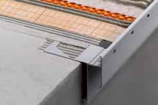 Konstrukční systémy pro balkony a terasy Schlüter -BARA-RAKE Schlüter -BARA-RAKE je ukončovací profil s okapničkou vhodný pro pokládku na hotový spádový potěr.