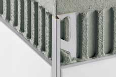 Vnější rohy a ukončení stěn Schlüter -DECO Schlüter -DECO je profil se 6 mm širokou pohledovou plochou pro vytváření dekorativních spár v obkladech a dlažbách.