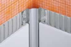 Dilatační a odlehčovací spáry Schlüter -DILEX-EHK Schlüter -DILEX-EHK je profil s dutým požlábkem, zhotovený kompletně z ušlechtilé oceli pro hygienicky náročné vnitřní kouty a styk podlaha/ stěna.