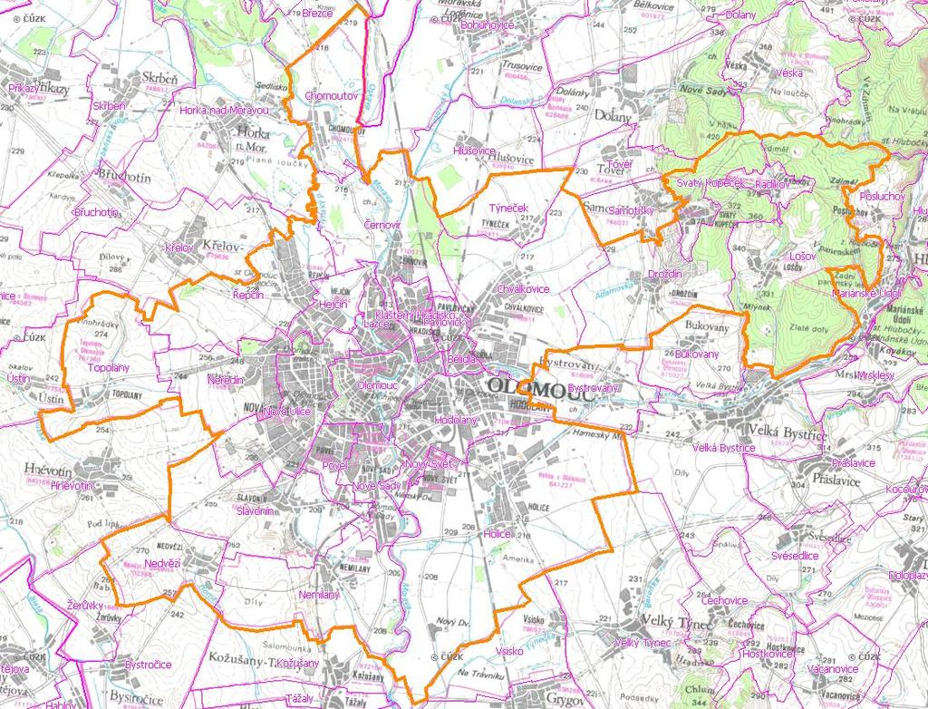 A. NÁZEV OBCE Název části obce (ZSJ): Nemilany Mapa A: Území obce Přehledová