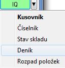 7 Zásoby_Evidenční výroba Z aplikaci 5562 spustíme IQ_Deník RZ a potom vybereme podklady pro výrobu o V našem případě Po jejím spuštění doplníme datum DO a