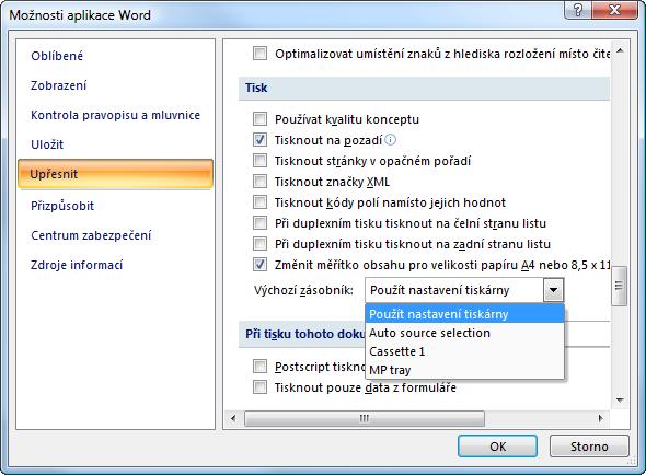 V seznamu jsou uvedeny všechny tiskárny nainstalované v systému Windows. Klikněte na název zařízení. 4 Do pole Počet kopií zadejte počet požadovaných kopií. Můžete zadat až 999 kopií.