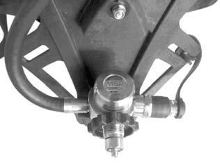 Délka trubice mezi dorazovým drátem (viz poz. 1) a redukčním ventilem (viz poz. 2) by měla být 350