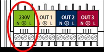 spínání 230 V, 100 W pro OUT1, OUT2 nebo OUT 3).