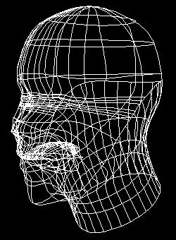 Obr. 9 Spline model lidského obličeje 2..2 Konstruktivní geometrie (CSG) V oblasti CAD se často tělesa popisují způsobem, který odráží postupy používané konstruktérem při navrhování tvaru těles.