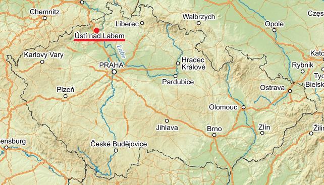 Obrázek 2 Poloha Ústí nad Labem v rámci ČR (zdroj: mapy.cz) 2.2. Doprava Ústí nad Labem je důležitým dopravním uzlem.