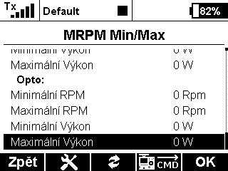Obr. 9: Připojená zařízení - Telemetrická minima a maxima 5. Aktualizace firmwaru MRPM HALL umožňuje aktualizaci firmwaru přes počítač.