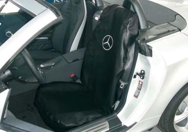 Potah na sedadla MB (obj. č. D-S 15 MB) Potah na sedadla spolehlivě chrání přední sedadla proti znečištění. Vyrobeno z odolné černé koženky.