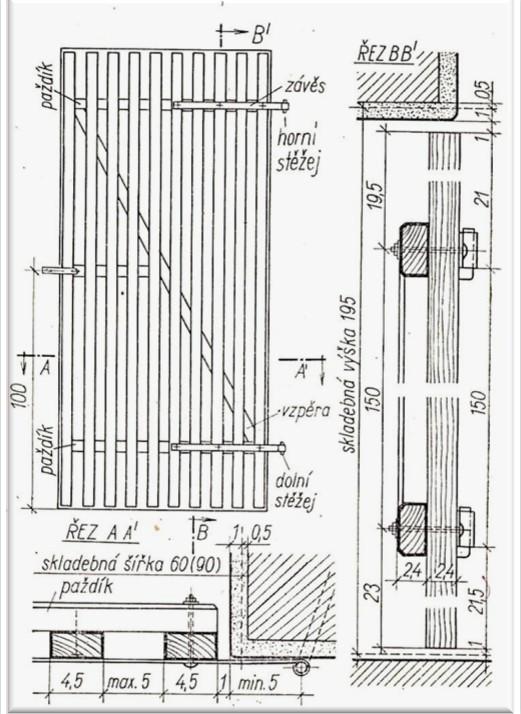 sklepě má být výška dělící stěny minimálně 2 m. Pod stropem je mezera nad laťováním 150 až 200 mm.