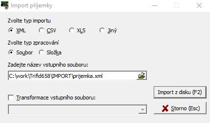 nových karet pro zboží, které ještě přijímáno nebylo). Exportují se všechny doklady ze seznamu zvolených dokladů.