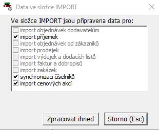 Parametr: Automaticky_Importovat_Z_IMPORT_Casy=7:13,7:14,7:15 kontroluje složku IMPORT v zadané časy Parametr: Automaticky_Importovat_Z_IMPORT_Casy=perioda00:10 kontroluje složku IMPORT opakovaně po