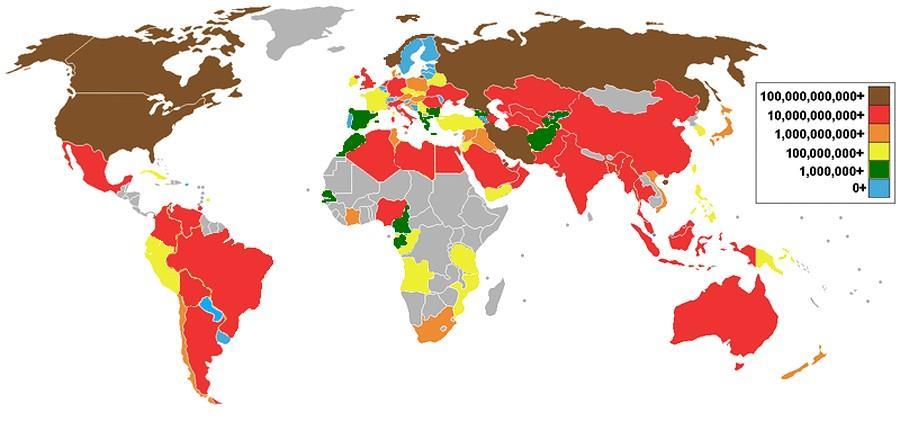 Problémy neobnovitelných zdrojů Mapa