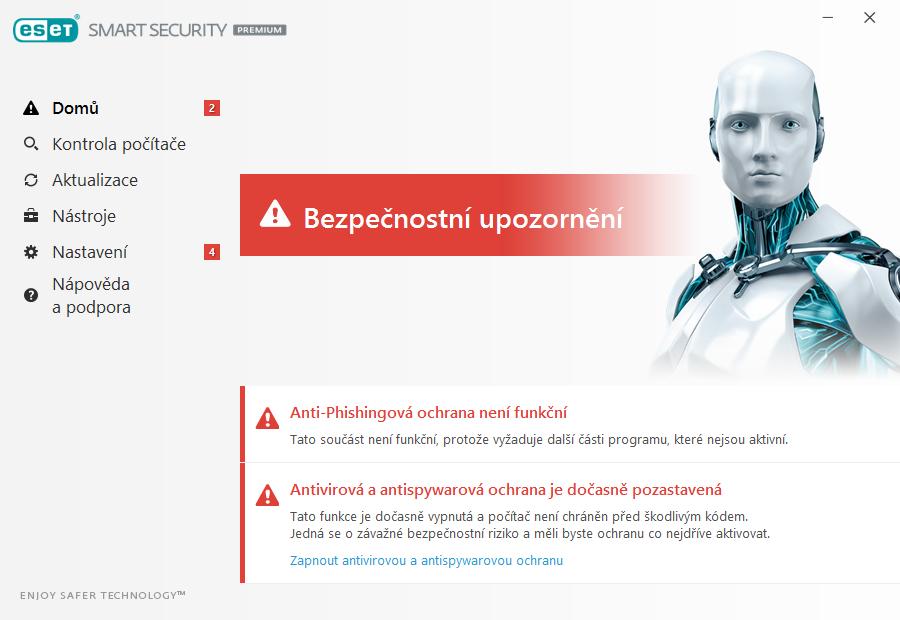 V tomto okně dále naleznete odkazy na často používané funkce ESET Smart Security Premium a informace o poslední aktualizaci modulů. Co dělat, pokud systém nepracuje správně?