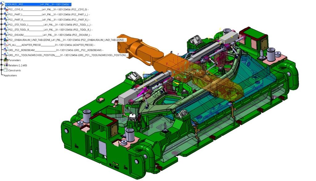 UTB ve Zlíně, Fakulta technologická 62 Obr. 53 Resource model ve variantě traverze pro mechanizaci PXL Obr. 54 Resource model ve variantě traverze pro mechanizaci GRS 10.