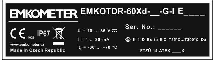 .. 20 ma mezní parametry: Ui = 30 V =, Ii = 132 ma; Pi = 0,99 W; Ci = 370 nf; Li = 0,9 mh rozsah pracovních teplot: ta = -30.