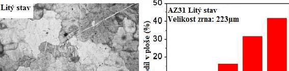 Obr. 26 Mikrostruktura slitiny AZ31 litý stav [21] Obr.