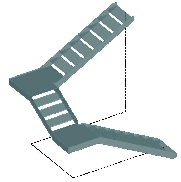Uzavřená schodnice z profilů (zubatice); Uzavřená schodnice vytvořená z ohýbaných
