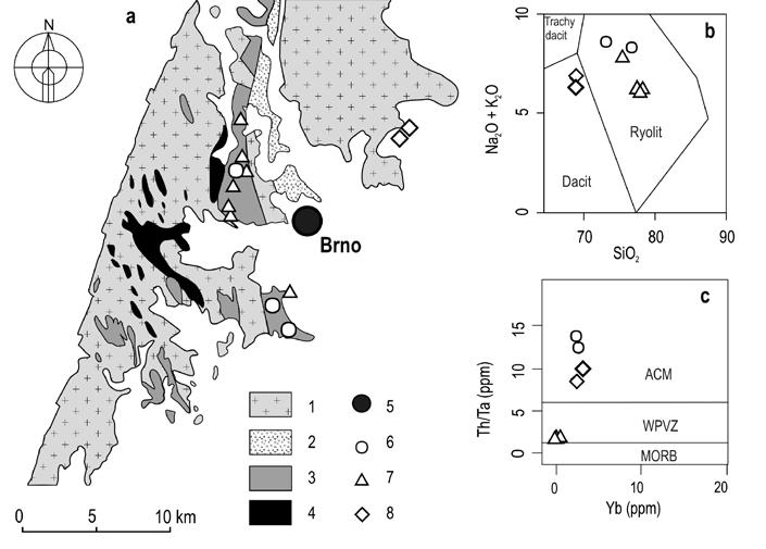 Ryolity v metadioritové zóně brněnského masivu Rhyolites from Metadiorite Zone of the Brno Massif David Buriánek, Helena Gilíková Česká geologická služba, Leitnerova 22, 602 00 Brno; e-mail: david.