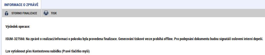 Žádost o platbu, musí být i finalizována a