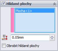 Můžete určit hlídané plochy pro většinu strategií 3D dokončování zapnutím Hlídané plochy na záložce