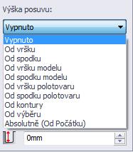 Pro 2D Konturu a 2D Kapsu existuje volba vypnutí výšky posuvu, což zajistí pohyb rychloposuvem dolů k nájezdu. 4.