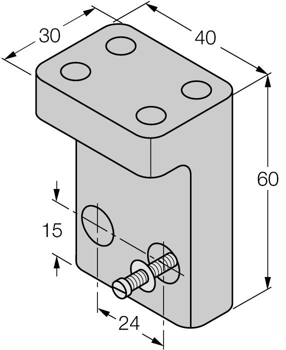 Montážní úchytka s pevným dorazem pro závitová pouzdra; materiál: PA6 3 / 5 Hans Turck GmbH & Co.