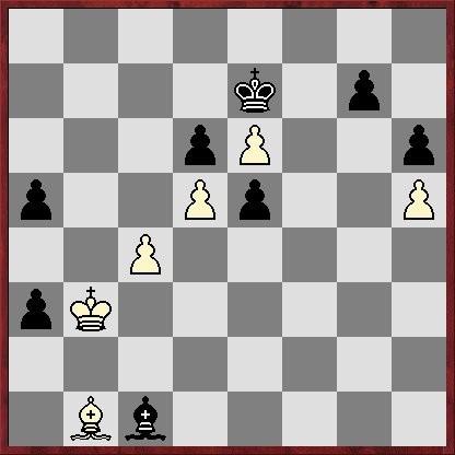 ment z partie, kde Vilík Faja musel čelit černými soupeřovu útoku. Soupeř byl na tahu a po 13. Dh3 by se ještě mnoho nedělo. Zahrál však rádobyútočné 13. Dg4? A po 13.