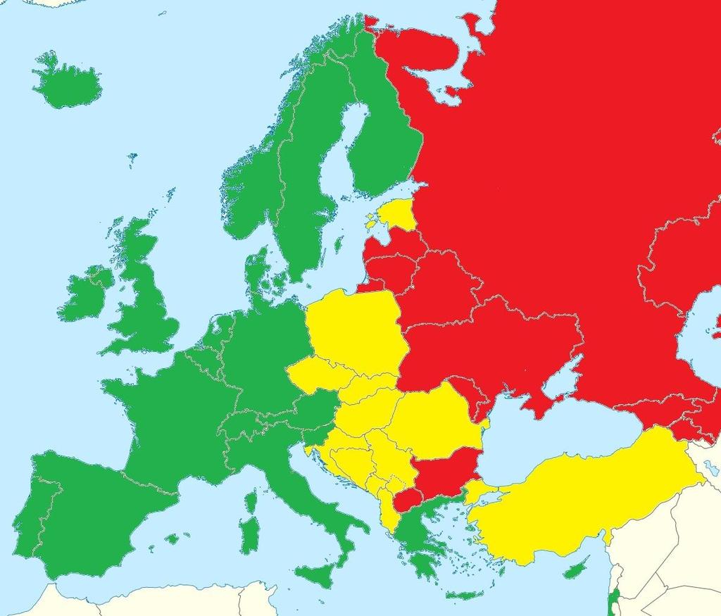 KV riziko v evropských zemích Pokles KV mortality v ČRo 50 % v letech 1990-2010 Úmrtnost na KVO: země s nízkým