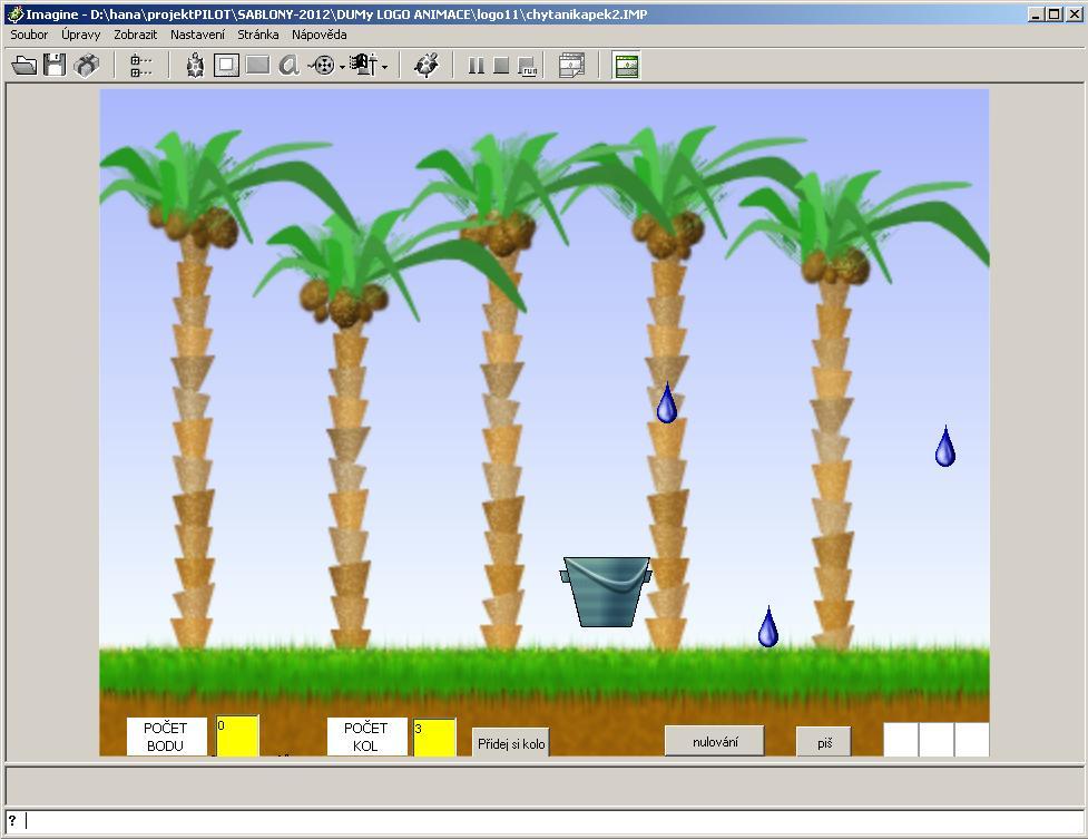 11. Program Chytání kapek a proměnné v programu Imagine Logo Vytvoříme si program na chytání kapek pomocí kyblíku.
