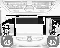 40 Sedadla, zádržné prvky Topení Vyhřívání sedadla aktivujete stisknutím tlačítka ß pro příslušné přední sedadlo. Aktivace je indikována rozsvícením LED diody v tlačítku.