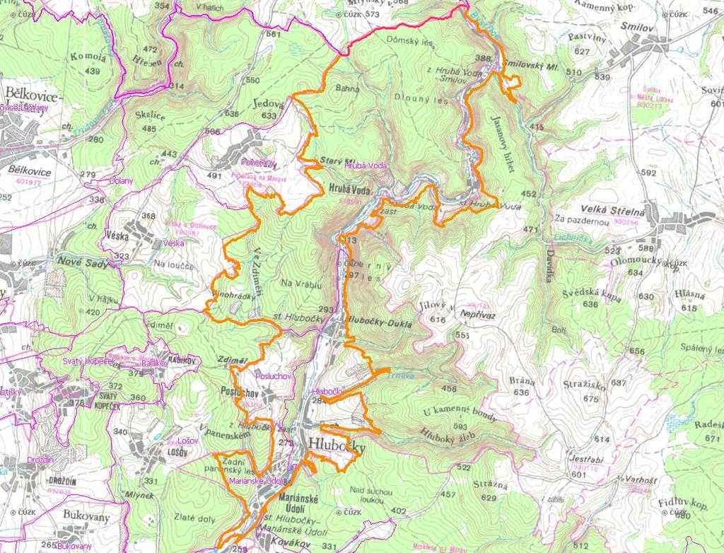 A. NÁZEV OBCE Název části obce (ZSJ): Hrubá Voda Mapa A: Území obce Přehledová mapka