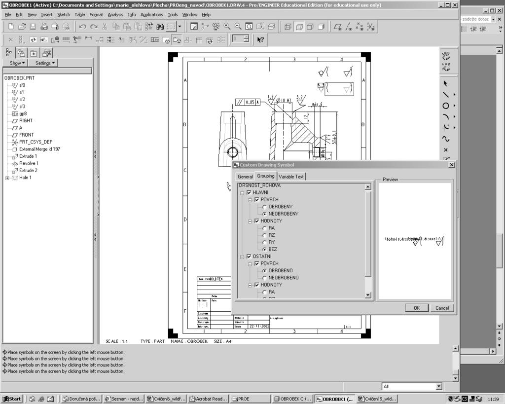 Na obrazovce se zobrazí rámeček. Potom v roletovém menu zvolte File, Page Setup, ukažte na formát a objeví se zatržení u formátu, pak Browse a vyberte a4_kst.frm a Open.