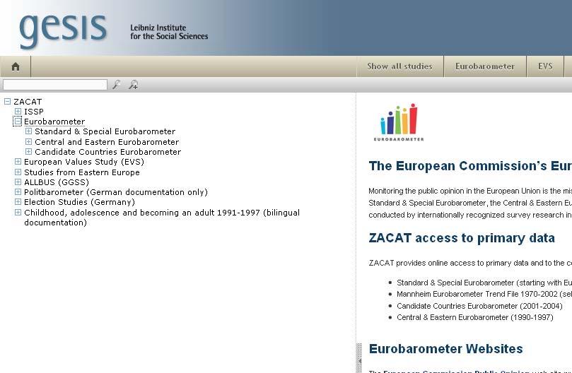 datový katalog GESIS - ZACAT: http://zacat.gesis.