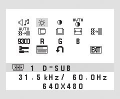 Ovladače Funkce ovládacích prvků nabídky OSD 1. Základní funkce dotykových tlačítek na přední straně monitoru Nabídku OSD INPUT/RESET SELECT + Nezobrazí se na displeji. Zobrazí se na displeji.