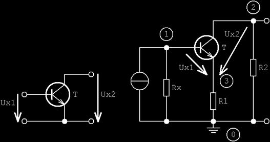 je tranzistor zapojen ve výsledné obvodu e e e e
