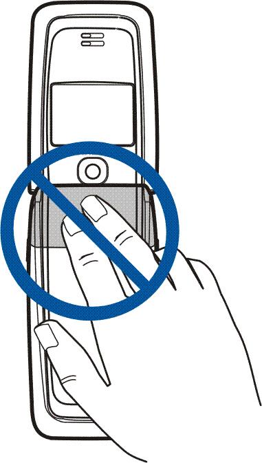 Normální provozní poloha Pou¾ívejte telefon pouze v normální provozní poloze. Tento pøístroj má interní anténu.