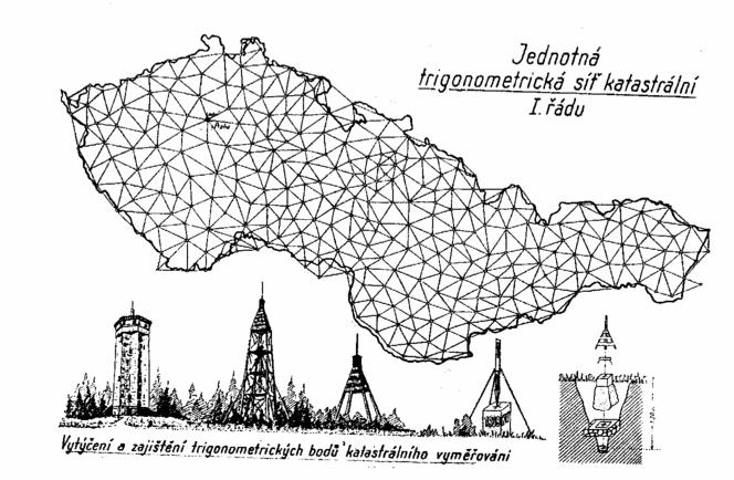 trigonometrické body vojenské triangulace I. řádu o rozměrech 32x32x120 cm byly ponechány.