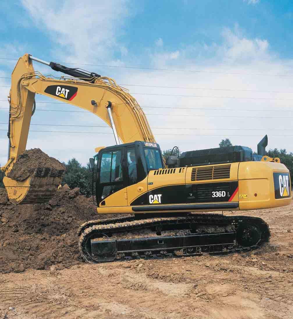 336D L 336D L Hydraulická rýpadla Vznětový motor Cat C9 s technikou ACERT Čistý výkon (dle ISO 9249) při 1800 ot/min Provozní hmotnost