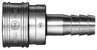 1/2 ) 20 bar (2 ) NBR: od -20 C do +80 C (standard) Viton: od -20 C do +180 C (volitelně) EPM: od -40 C do +150 C (volitelně) Univerzální rychlospojky s volným průtokem, s vysokou životností, určené