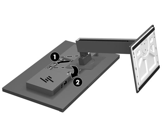 Nastavení monitoru Instalace podstavce monitoru DŮLEŽITÉ: Nedotýkejte se povrchu LCD panelu. Tlak na panel může mít za následek nerovnoměrnost barev nebo změnu orientace tekutých krystalů.