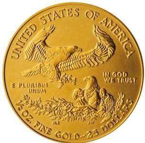 3) Zlaté zahraniční investiční mince Zlatá investiční mince American Eagle 1/10 oz t, 1/4 oz t, 1/2 oz t, 1 oz t (ilustrační
