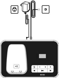 3 Začínáme 3.1 Připojení základny 1 Umístěte základnu mezi telefonní linkovou zásuvkou a elektrickou zásuvkou.