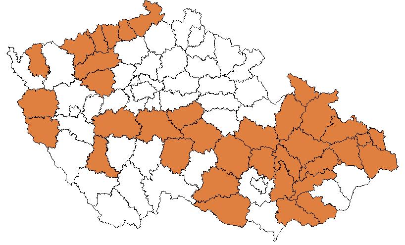 Mimo území hlavního města Prahy se ostatní tři velká města, Plzeň, Brno a Ostrava, rovněž začlenila do sledovaného území.