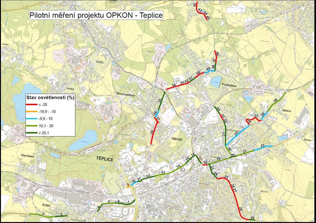 úseků v rámci jednoho města či obce. Celkem v tomto městě bylo projeto a překontrolováno 14,4 km vybraných úseků.