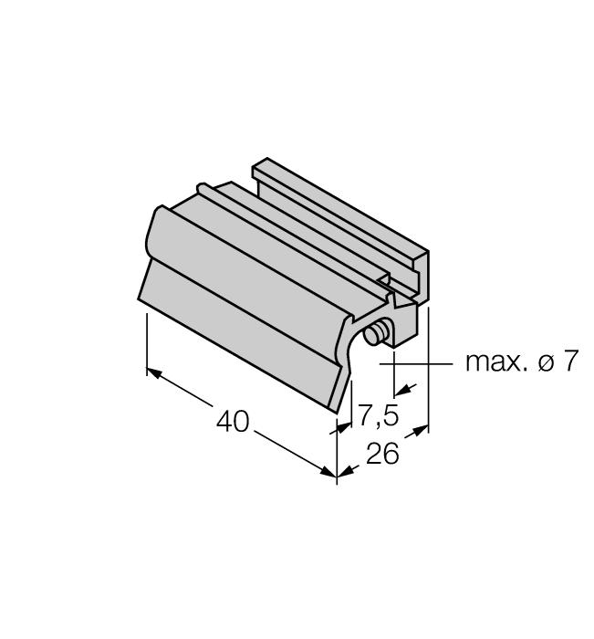 KLZ1-INT 6970410 příslušenství pro montáž senzorů BIM-UNT na válce se spojovací tyčí F; průměr válce: 32 40 mm; materiál: hliník; montážní příslušenství pro jiné