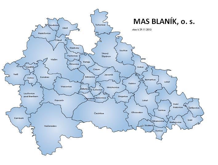 ZÁKLADNÍ ÚDAJE Místní akční skupina Blaník je sdružení zástupců veřejného (obce, mikroregiony, státní instituce) a soukromého sektoru (fyzické osoby, podnikatelské subjekty, neziskové organizace),