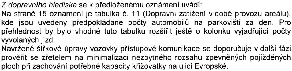 Vzhledem k možnosti pøekraèování limitù pro prašný aerosol PM1o v daném území a blízkosti rekreaèní zóny Džbán by bylo vhodné nahradit odstraòovanou stávající zeleò výsadbou støešní zelenì a